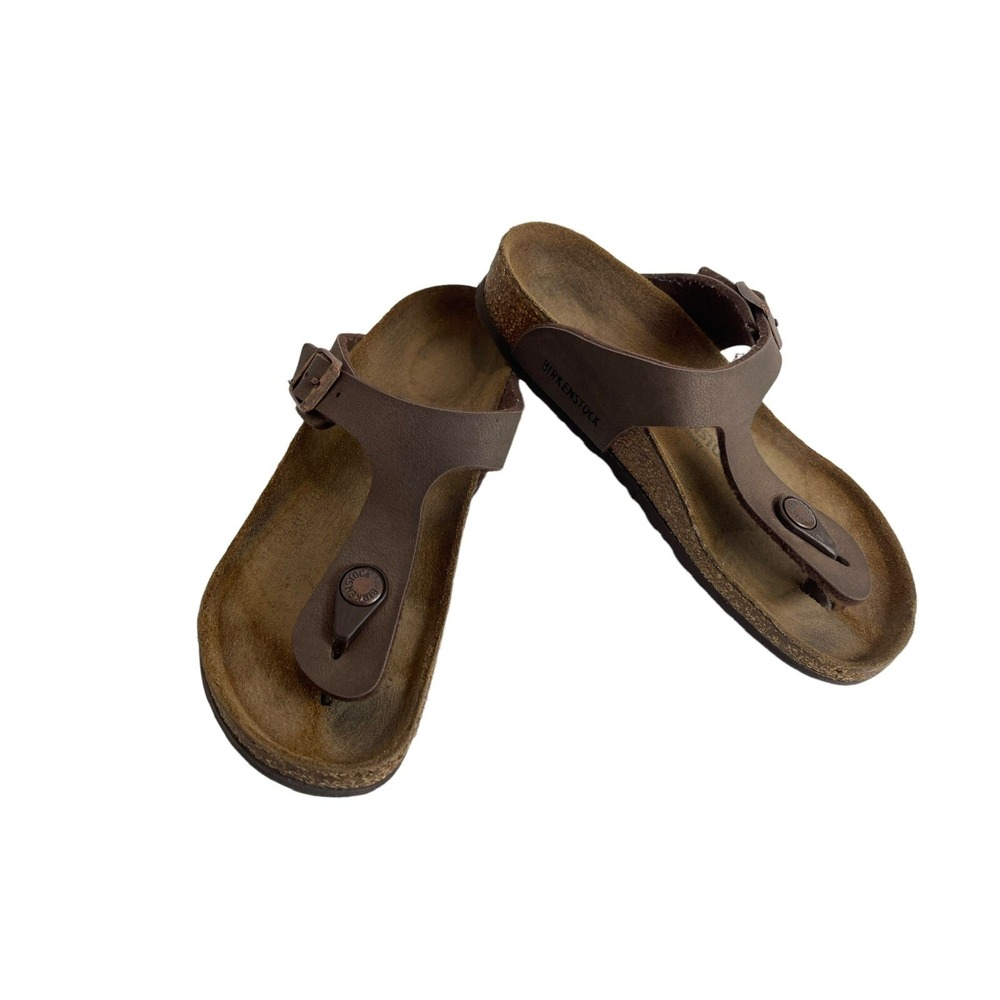 Birkenstock Kizeh Birko-Flor Sandals Kids Junior 31 / 12.5 M Shoes Brown Leather